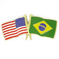 USA & Brazil Flag Pin